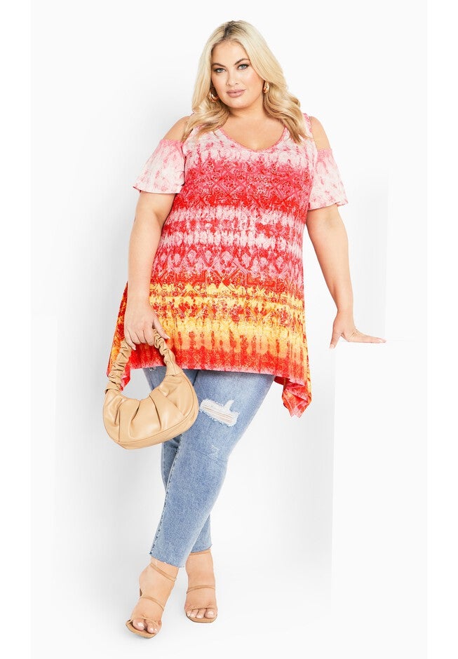 Tuscan Sun Cold Shoulder Tunic, ROSE, alternate image number null