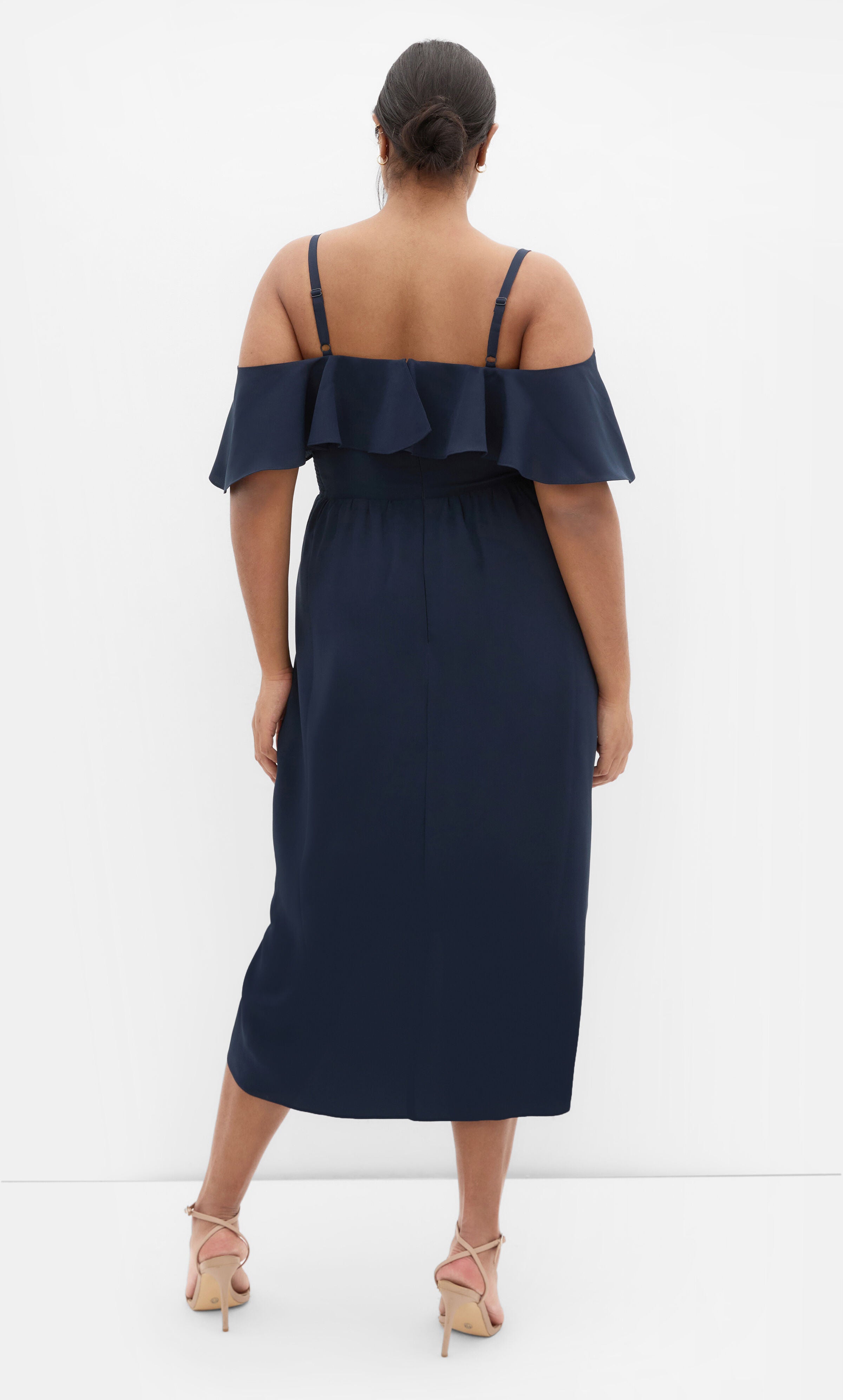 Flirtation Drape Midi Dress - navy, BLUE, alternate image number 2