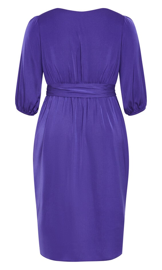 Opulent Elbow Sleeve Dress - violet, PURPLE, alternate image number null
