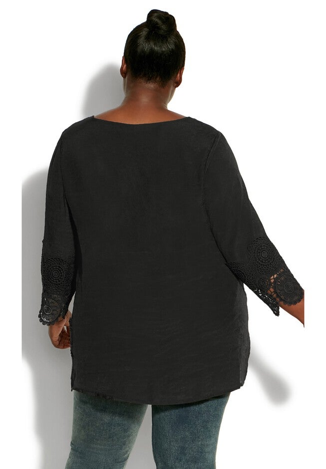 Sylvie Crochet Top, BLACK, on-hover image number null