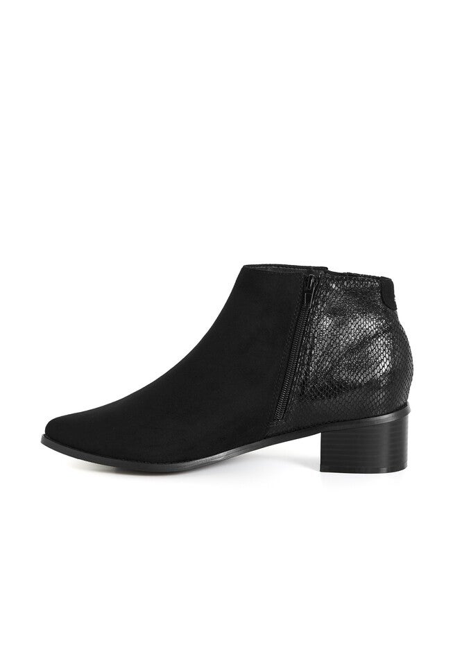 Arla Ankle Snake Skin Effect Boot, BLACK, alternate image number null