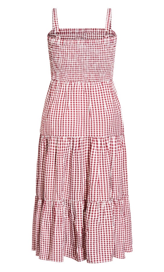 Gingham Maxi Dress - roseberry, PURPLE, alternate image number 4