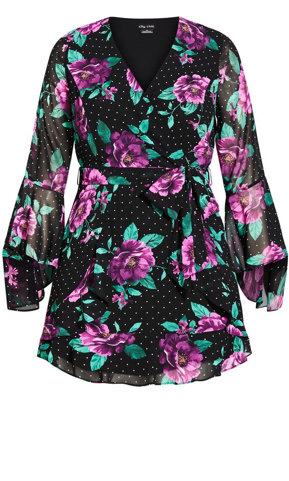 Harper Dress - black spot, BLACK, alternate image number null