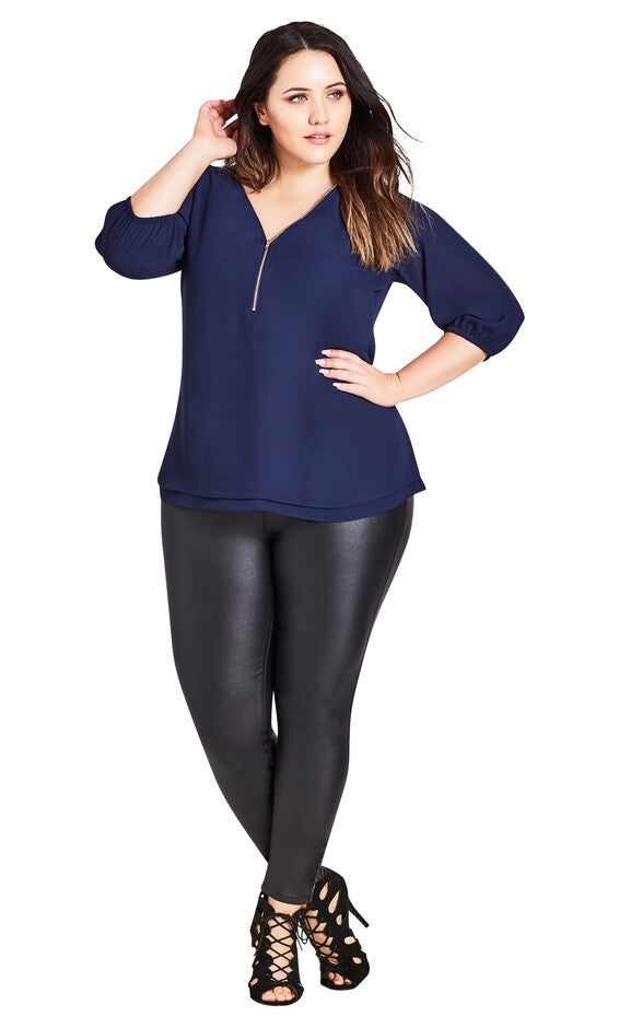 Sexy Fling Elbow Sleeve Top - navy, BLUE, alternate image number null
