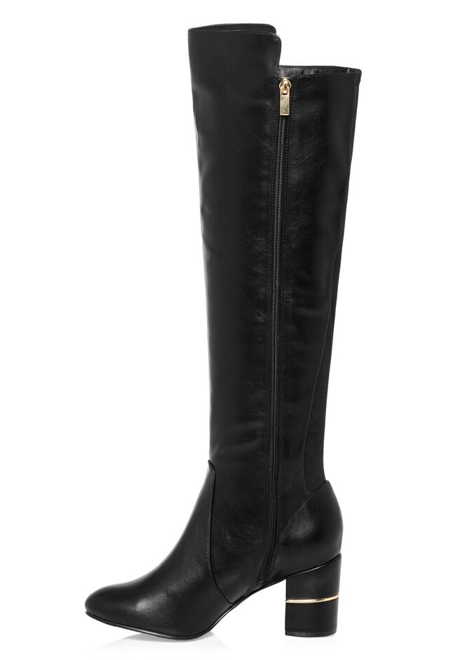 WIDE FIT Priscilla Knee High Boot - black, BLACK, alternate image number null