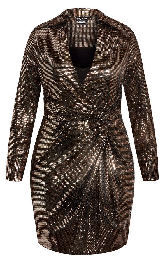 Sequin Glow Dress - bronze, BRONZE, alternate image number 4