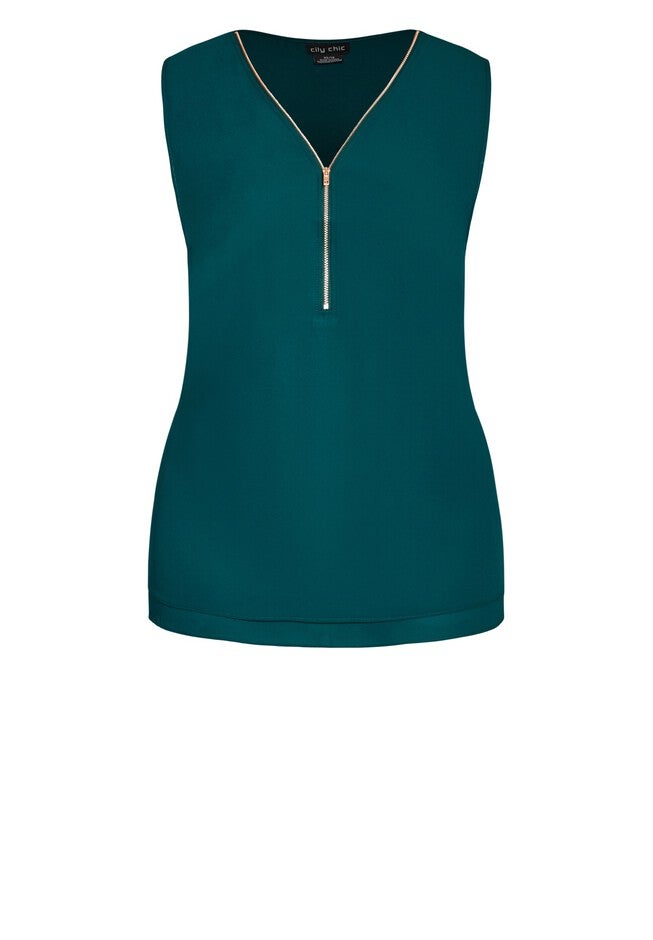 Sexy Zip Top - jade, GREEN, alternate image number 2