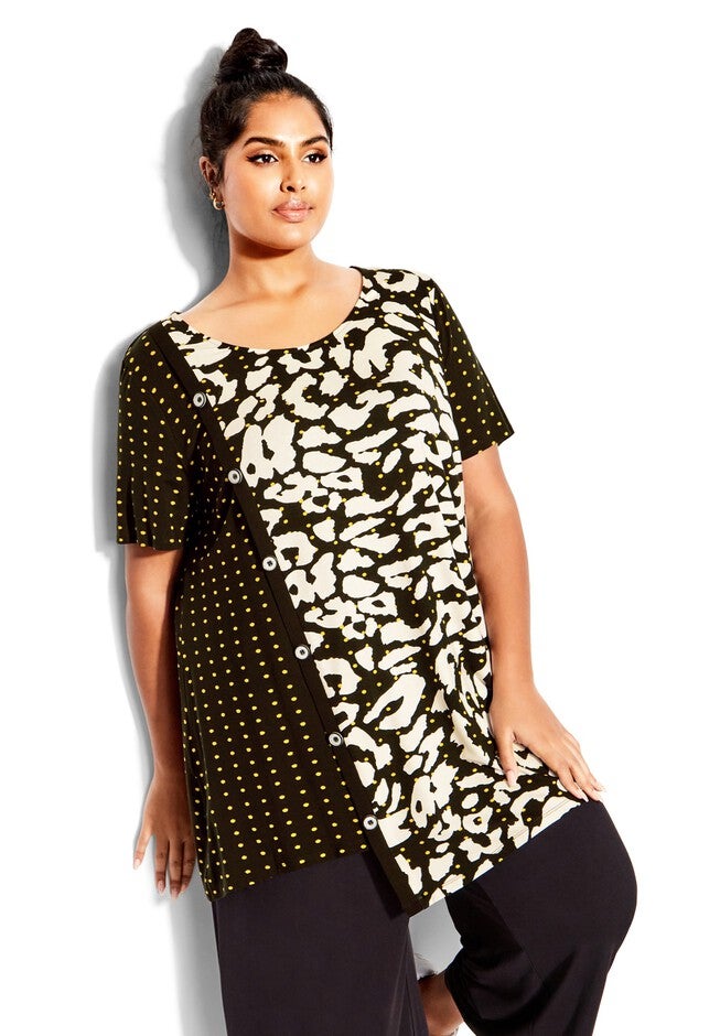 Jules Spliced Tunic, ANIMAL DOT, alternate image number null