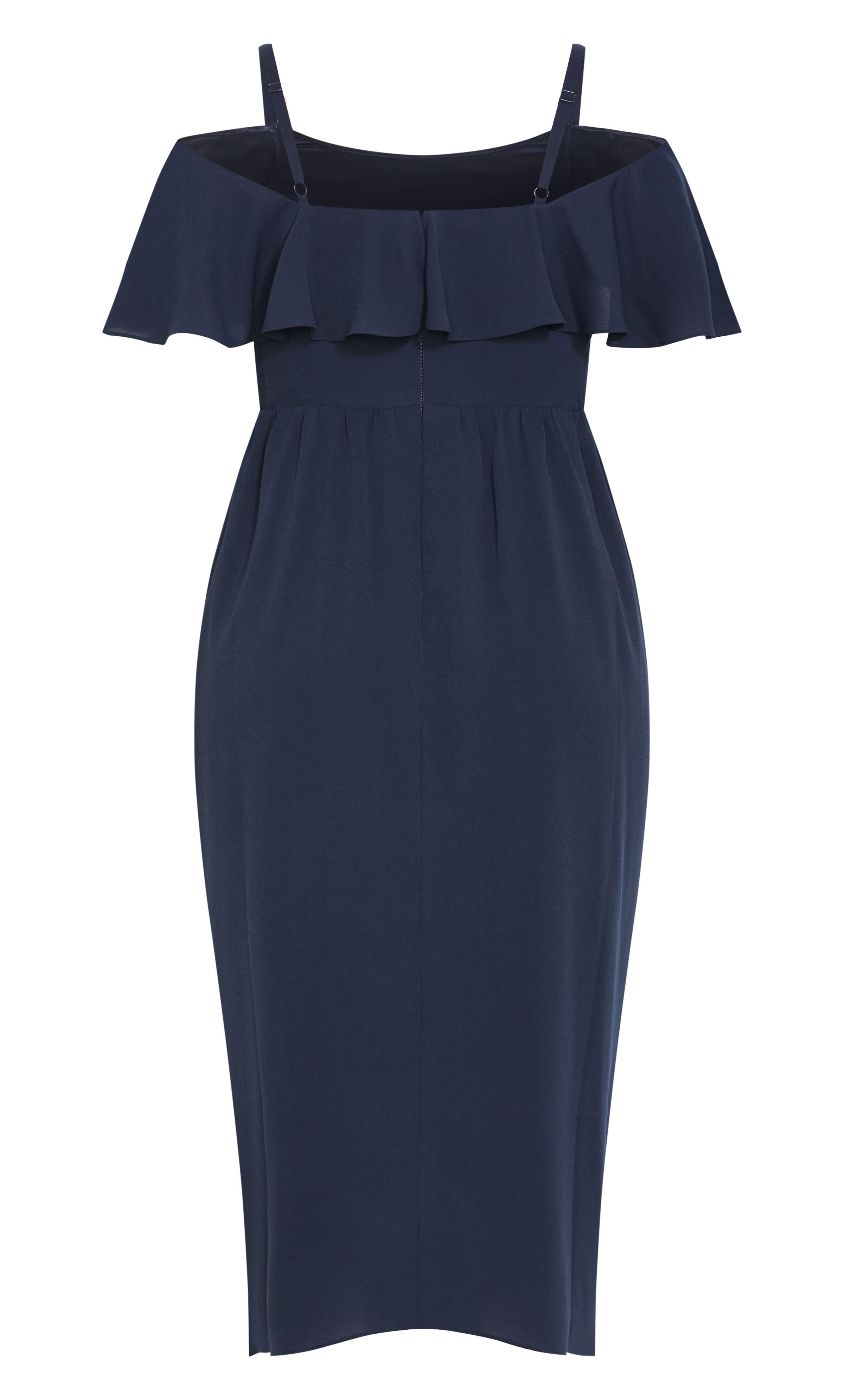 Flirtation Drape Midi Dress - navy, BLUE, alternate image number 4