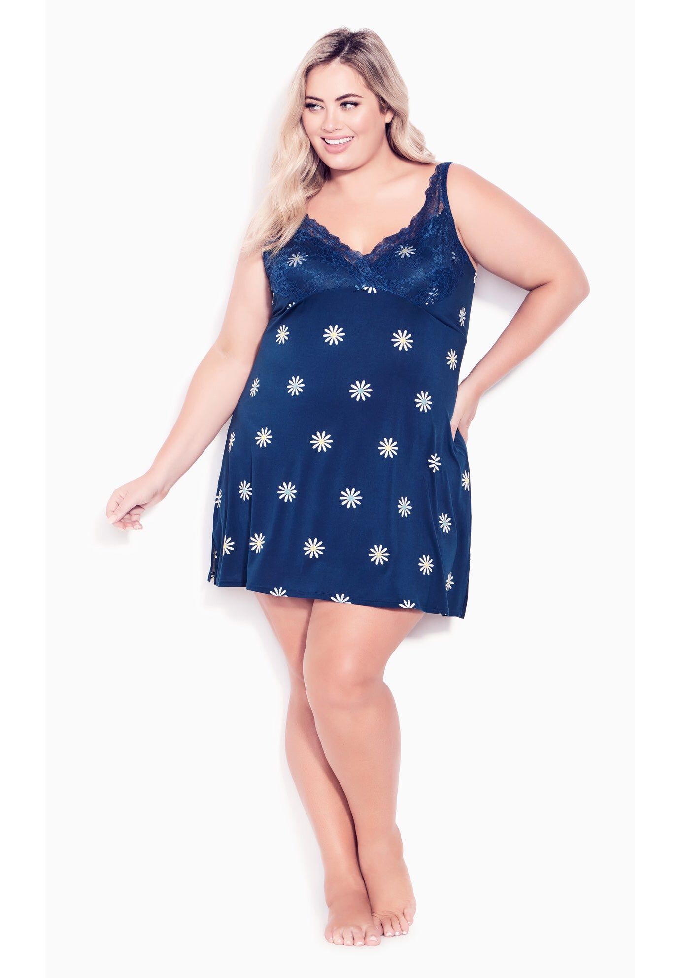 Lace Print Sleep Chemise | Avenue