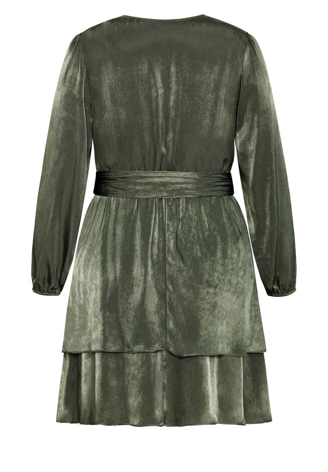 Twisted Ruffle Dress - military, GREEN, alternate image number 4