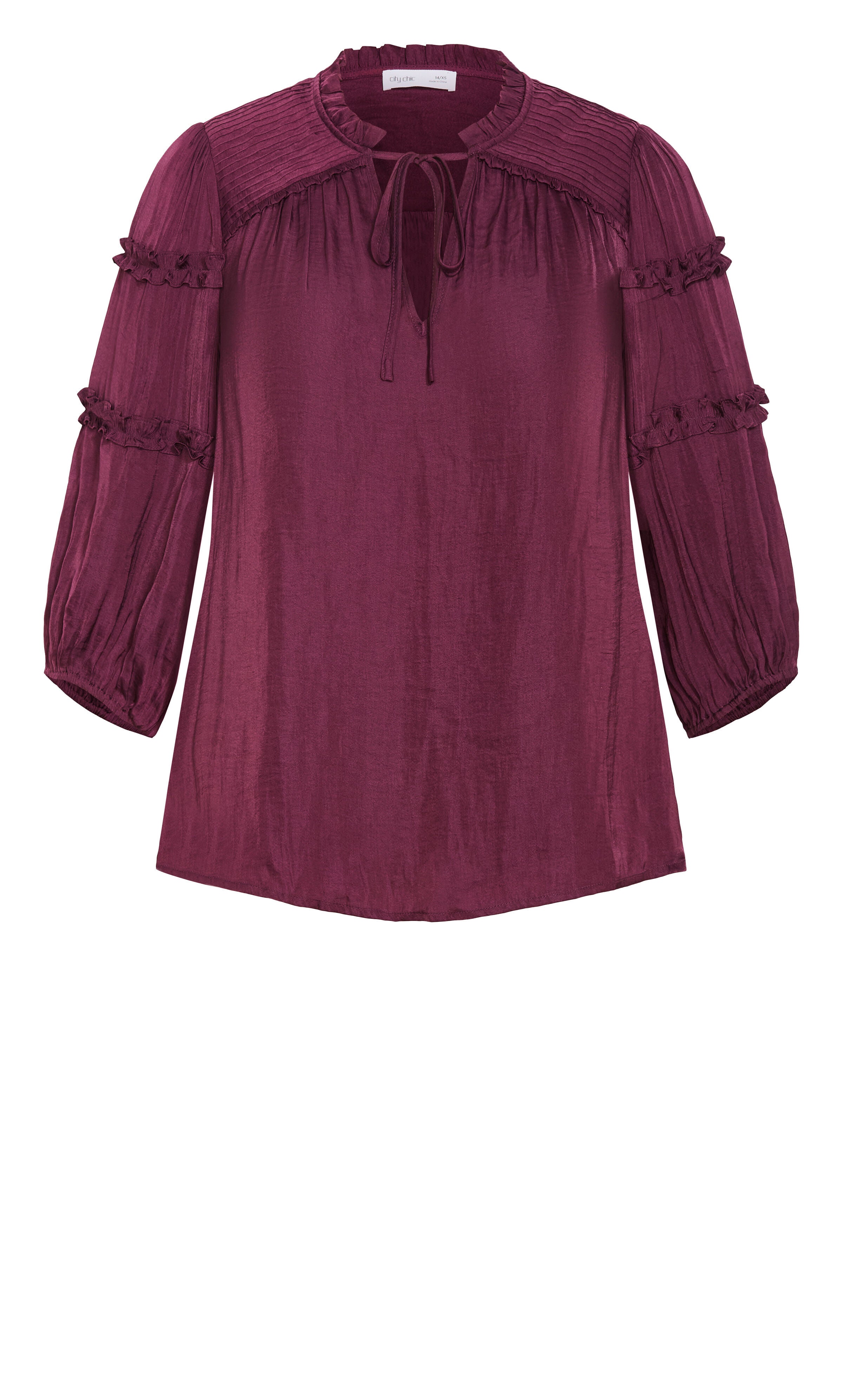 Drama Queen Elbow Sleeve Shirt, RED, alternate image number 3