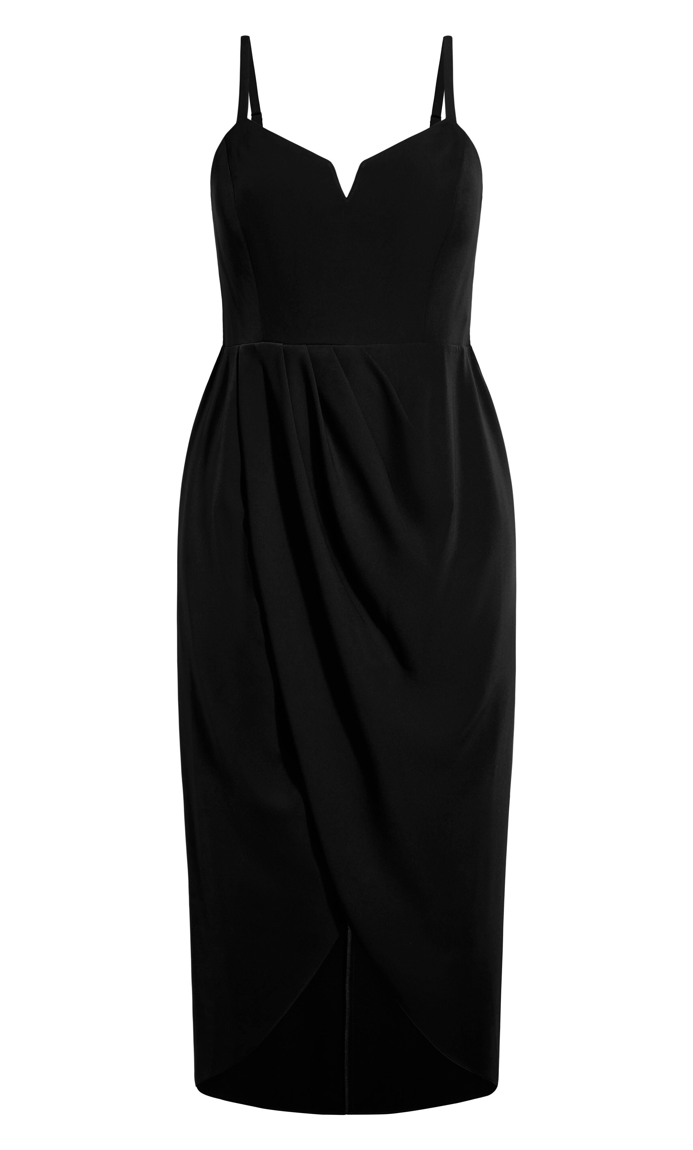 Sassy Flex Fit Tulip V Dress - black, BLACK, alternate image number 3