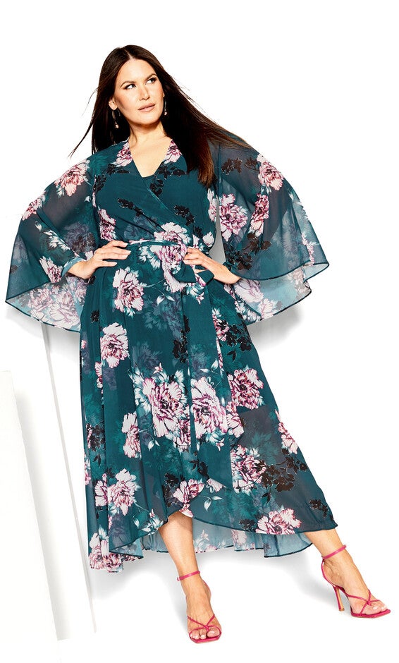 Fleetwood Print Maxi Dress - jade blossom, GREEN, alternate image number 5