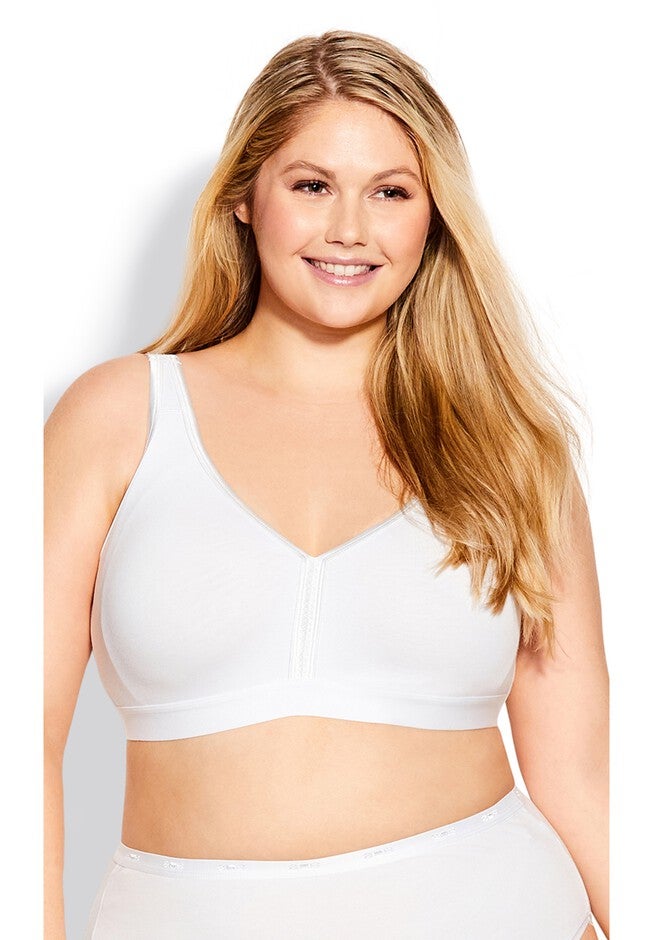 Basic Cotton Bra, WHITE, hi-res image number null