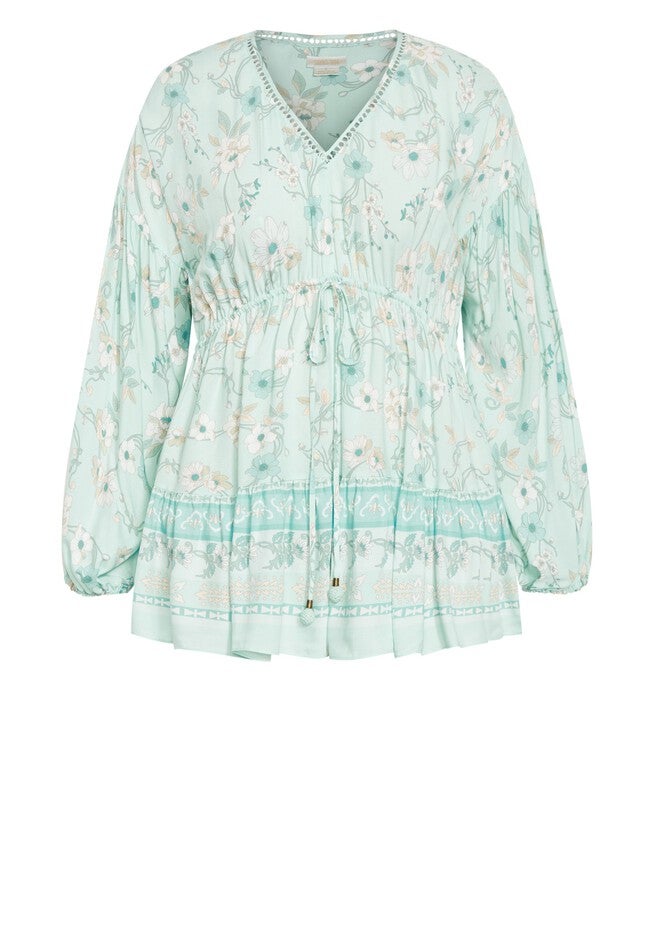 Spirited Floral Tunic - seafoam, GREEN, alternate image number 4