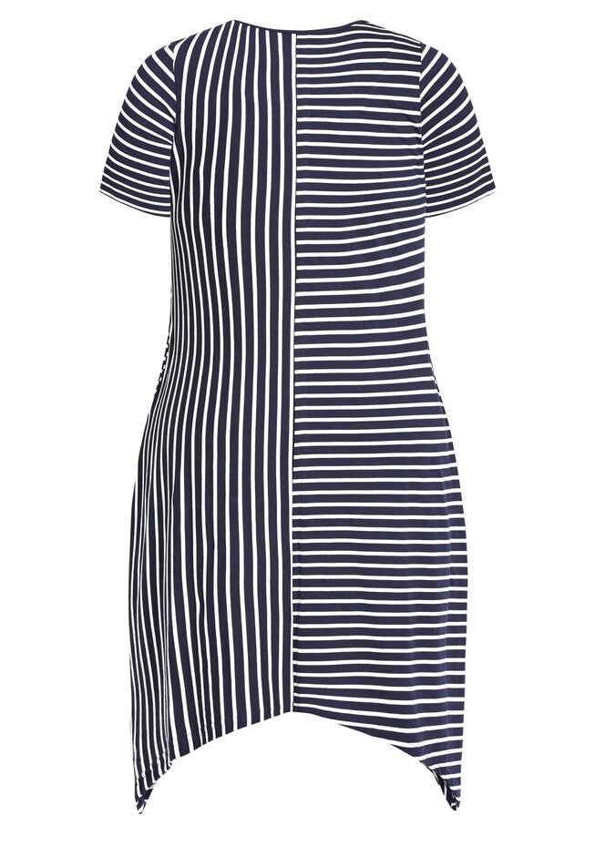 Zena Stripe Dress - navy, BLUE, alternate image number 2