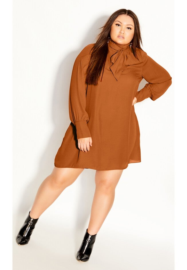Neck Tie Tunic - caramel, BROWN, alternate image number 4