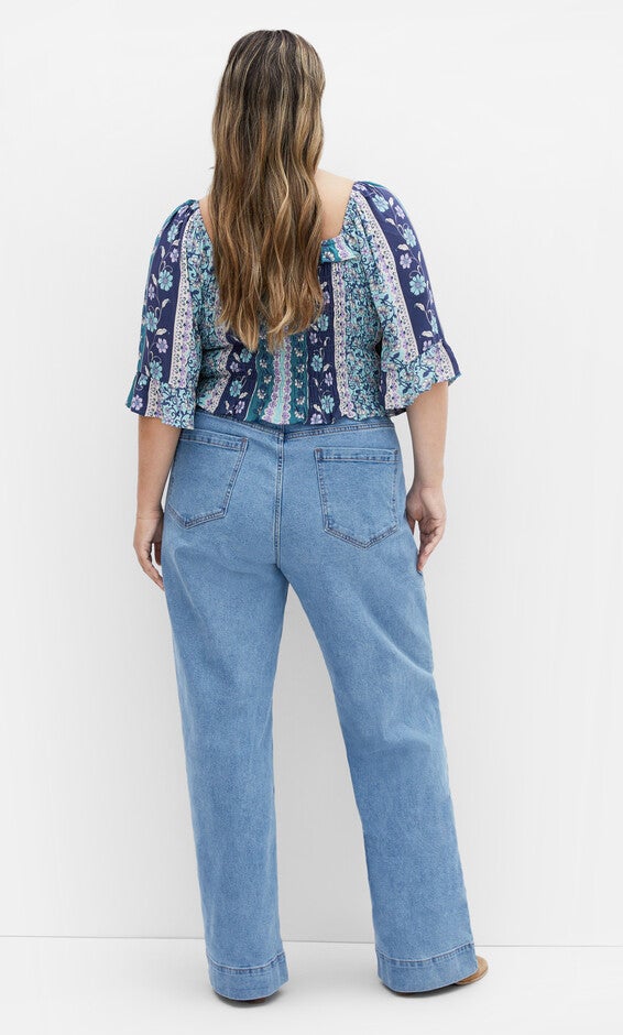 Samara Print Top - teal, BLUE, alternate image number null