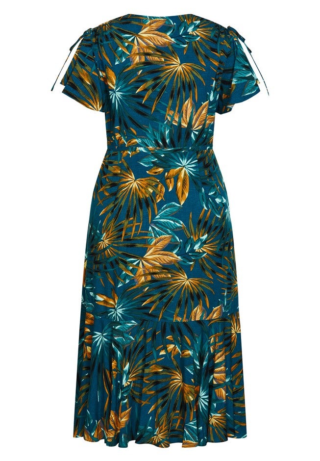 Fiesta Print Maxi Dress - teal, BLUE, alternate image number null