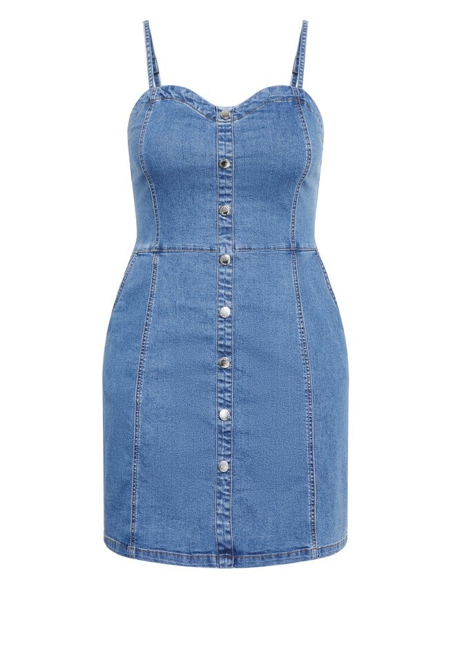 Ashlynn Dress - light wash, BLUE, alternate image number 3