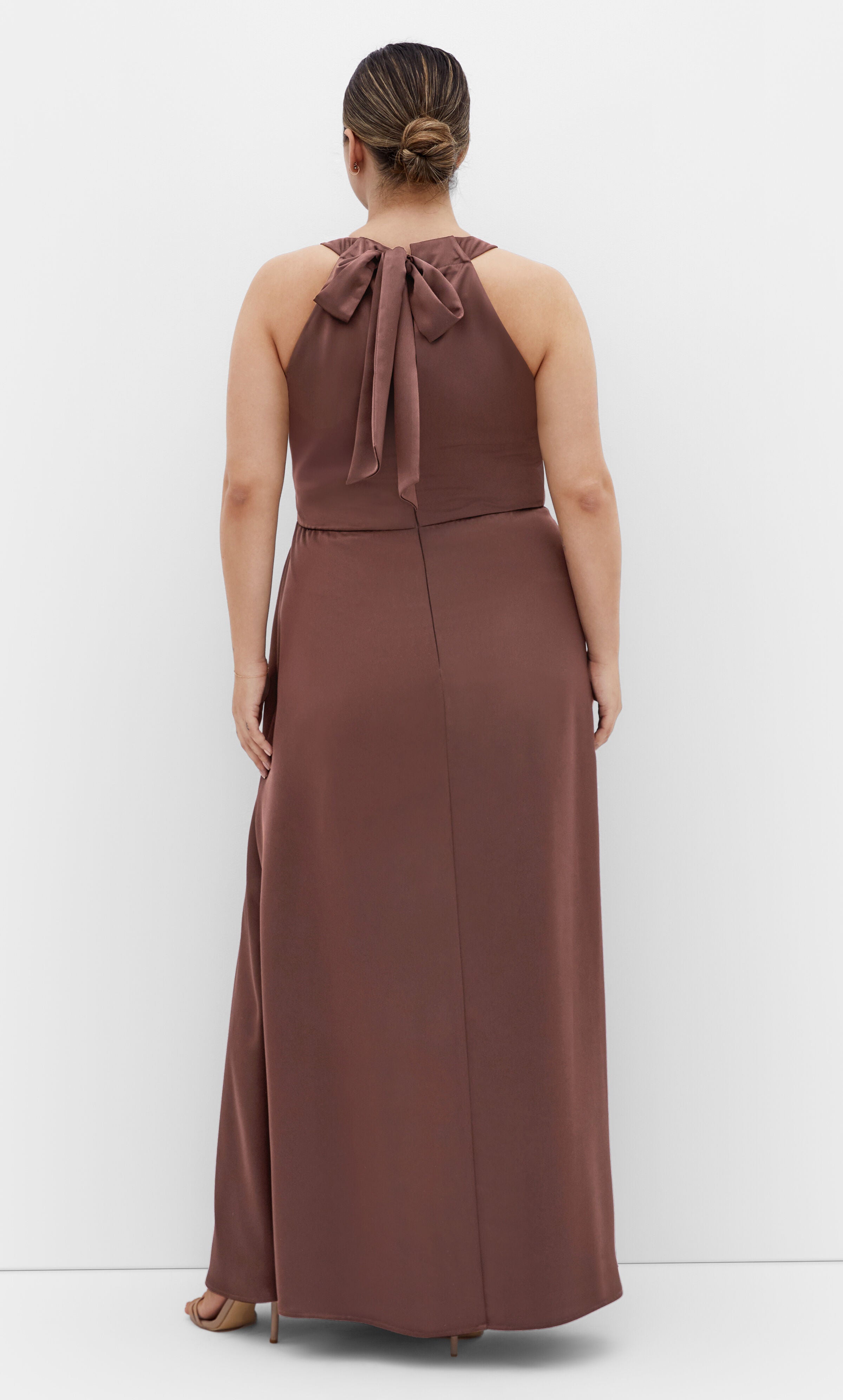 Celina Halter Maxi Dress - raisin, BROWN, alternate image number 2