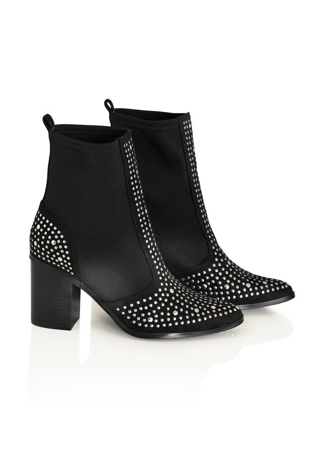 WIDE FIT Rock Stud Boot - black, BLACK, alternate image number null