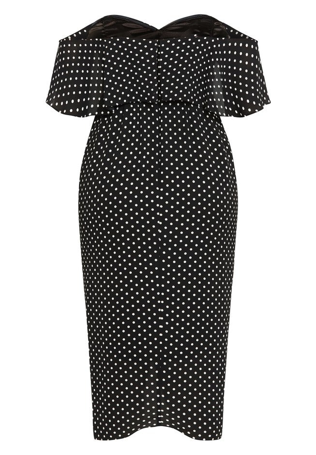 Gina Spot Dress - black, BLACK, alternate image number null