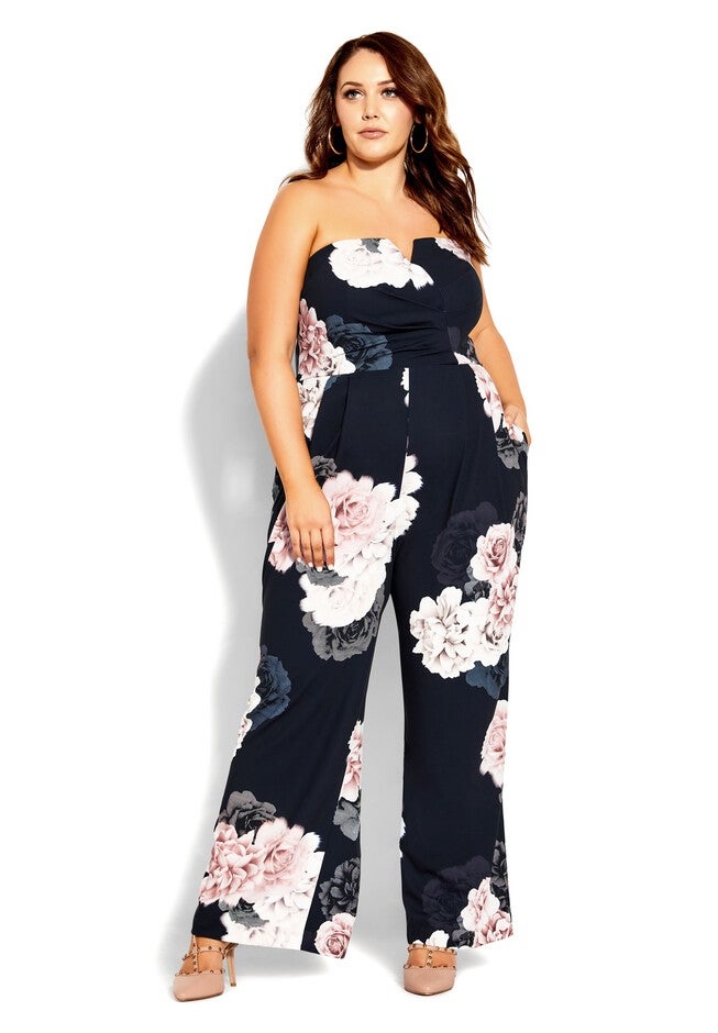 Floral Jumpsuit - navy, BLUE, hi-res image number 0