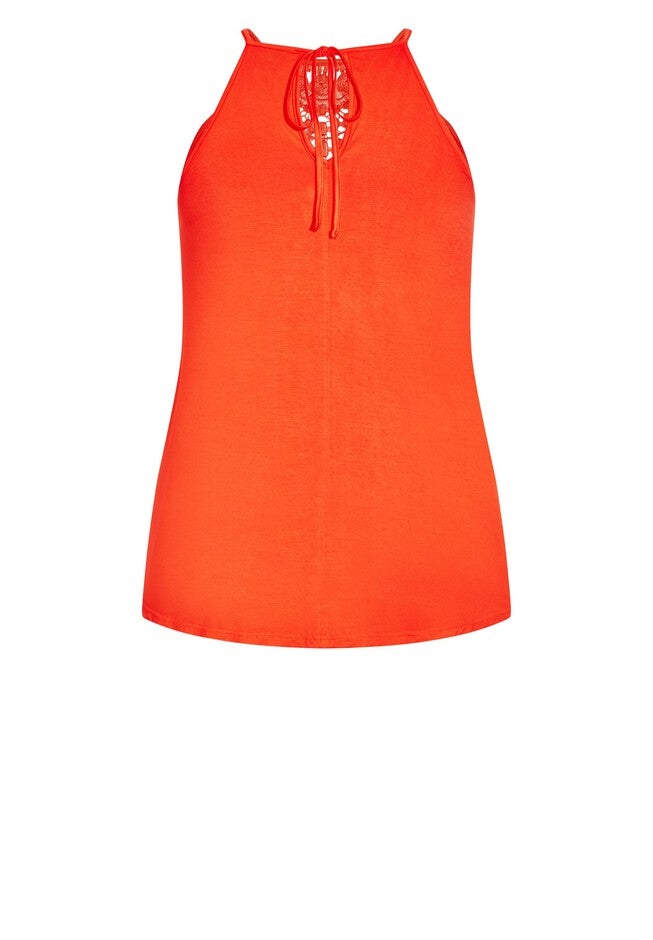 Island Crochet Top - tigerlily, ORANGE, alternate image number 4