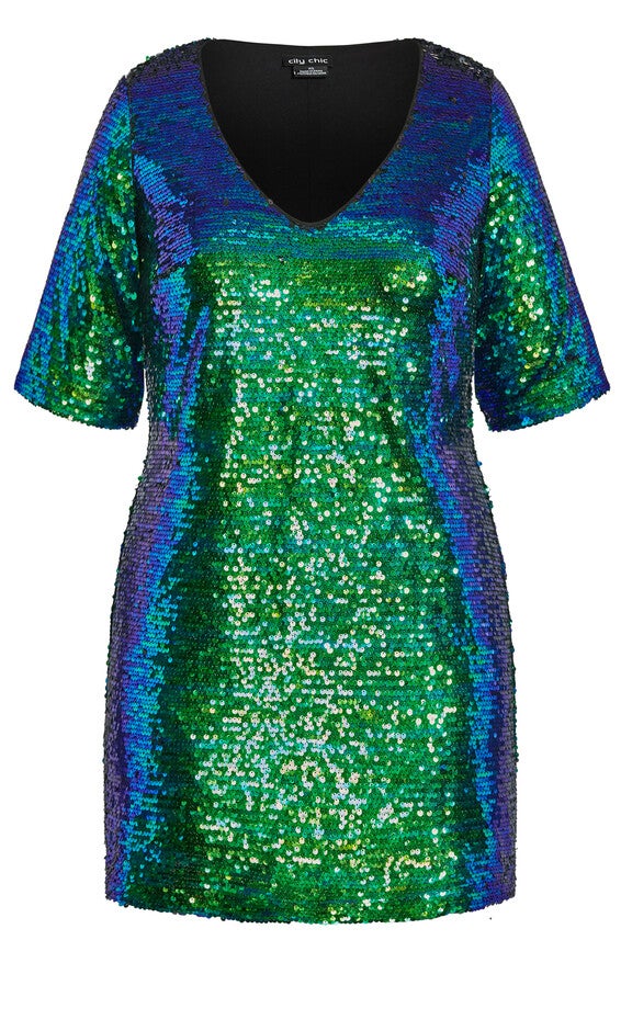 Sequin Glam Dress - green, ELECTRIC, alternate image number null