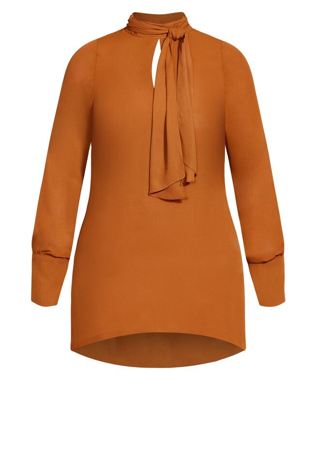 Neck Tie Tunic - caramel, BROWN, alternate image number 2