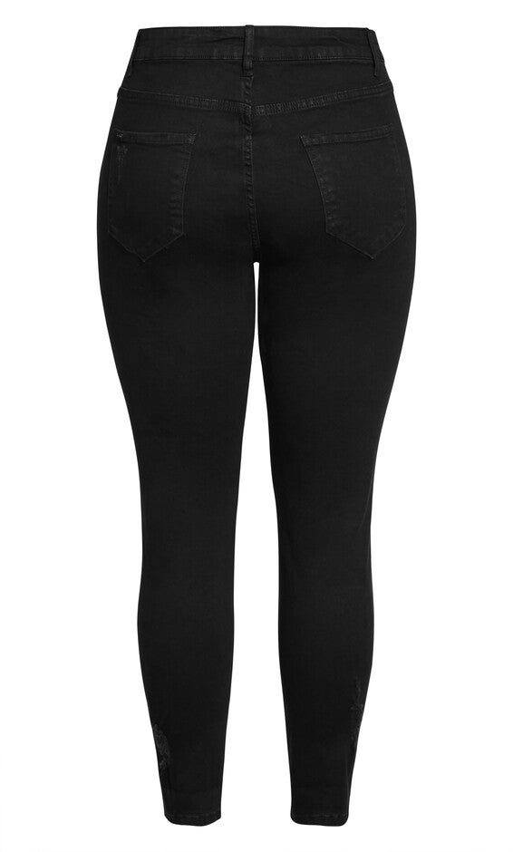 Harley Rip Cuff Jean - black, BLACK, alternate image number 4