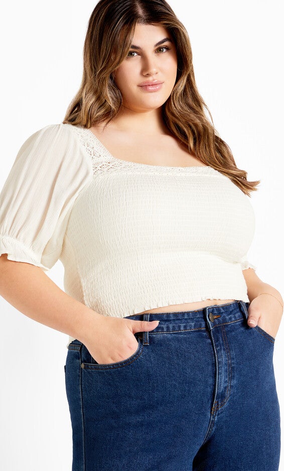 Aurora Plain Top - ivory, BEIGE, hi-res image number null
