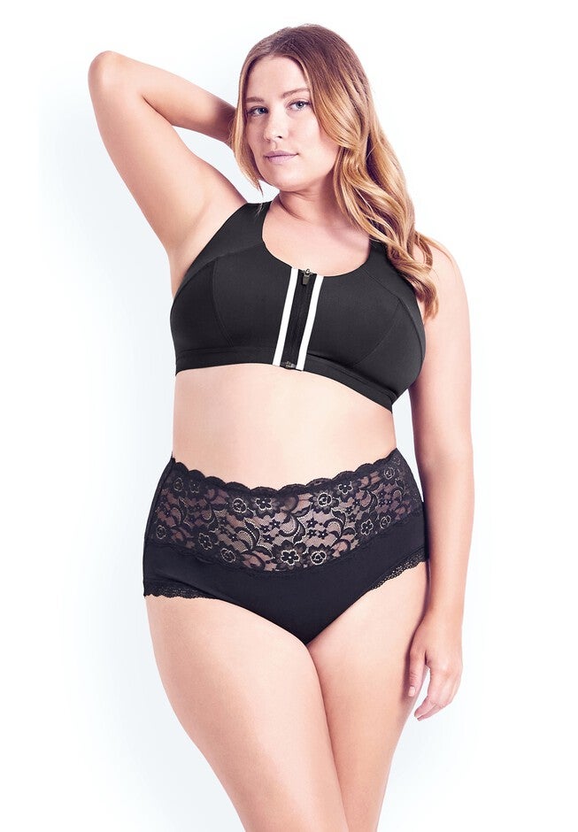Zip Sports Bra - charcoal, GREY, hi-res image number null