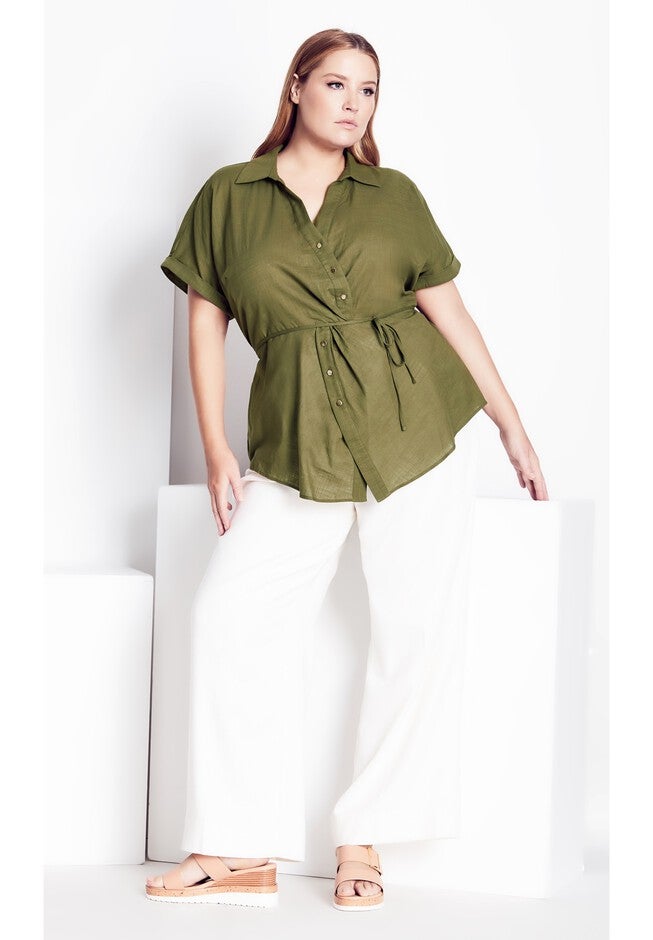 Twisted Detail Shirt - khaki, BROWN, on-hover image number null