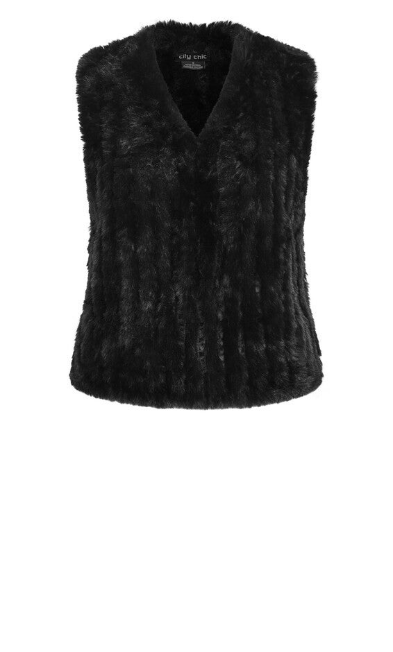 Eve Faux Fur Vest - black, BLACK, alternate image number 2