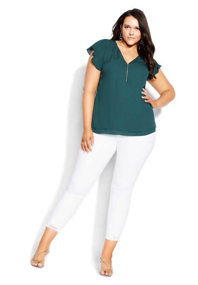 Zip Fling Top - alpine, GREEN, alternate image number 3