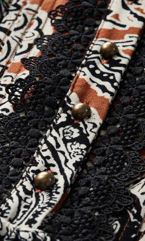 Camille Print Dress - caramel, BROWN, alternate image number null