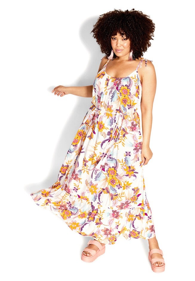 Tilly Print Maxi Dress - ivory, WHITE, on-hover image number 1