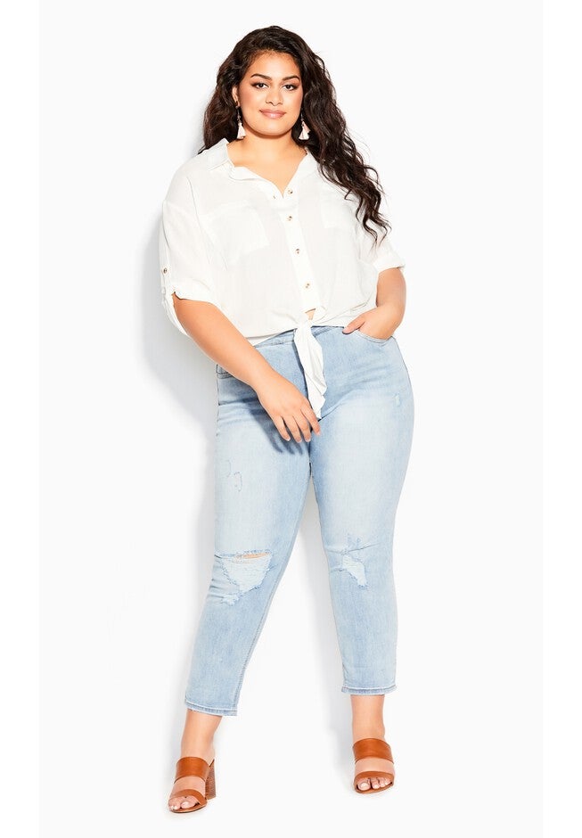 Tropical Tie Top - ivory, WHITE, on-hover image number 1
