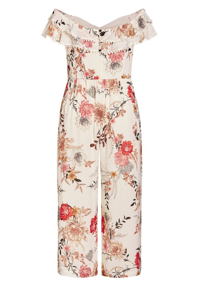 Botanical Jumpsuit - ivory, WHITE, alternate image number 3