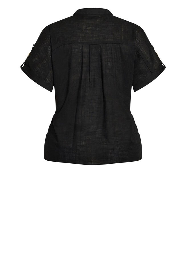 Button Explore Shirt - black, BLACK, alternate image number null