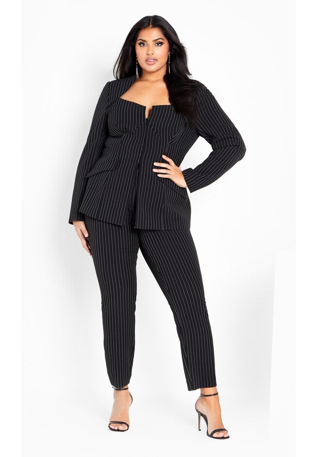 Sabine Stripe Jacket - black, BLACK, on-hover image number null