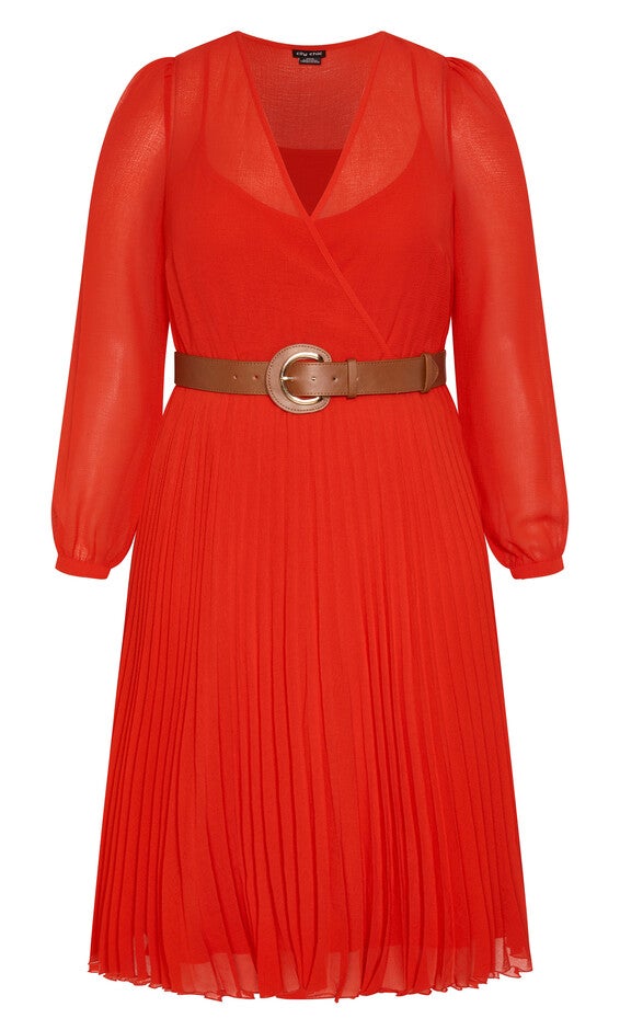 Precious Pleat Dress - tigerlily, ORANGE, alternate image number null