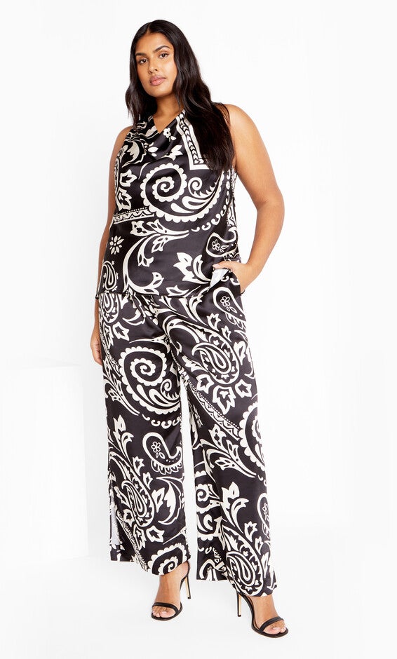 Sienna Print Pant - black, BLACK, alternate image number null