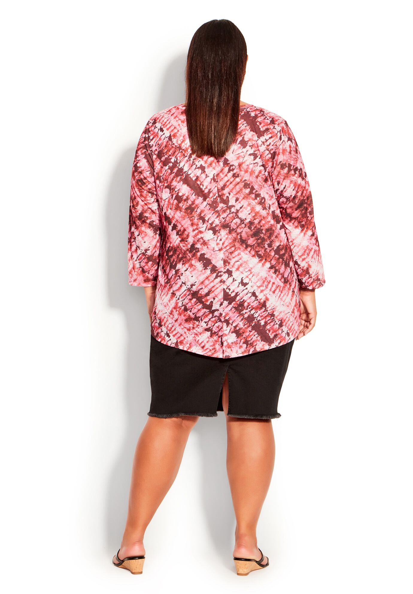 Tie Dye Print Top, PINK TRIBE TIE DYE, alternate image number 4
