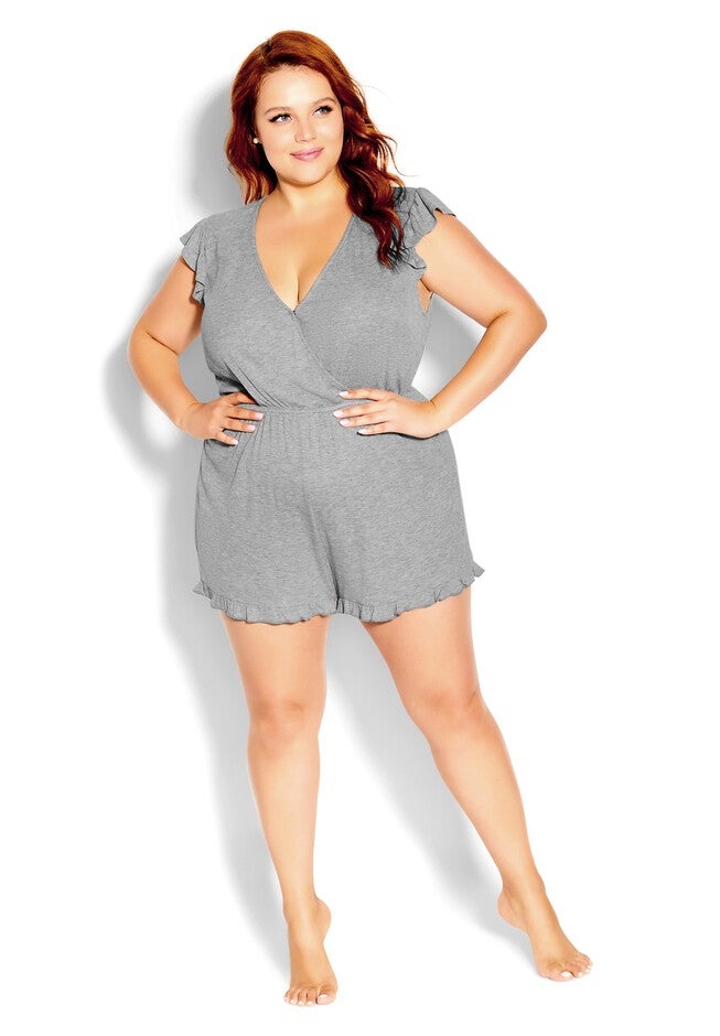 Ellie Sleep Romper - gray, GREY, on-hover image number null