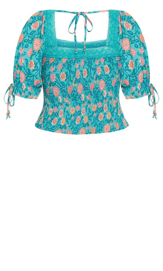 Aurora Print Top - turquoise, BLUE, alternate image number null