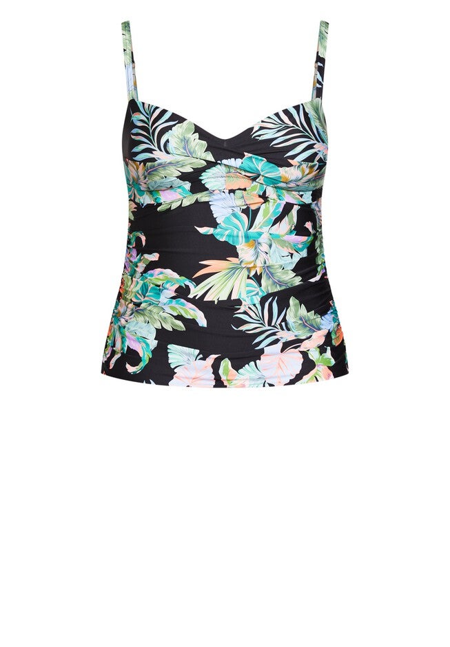 Samira Print Tankini Top - black, BLACK, alternate image number null